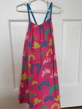 Open Edit Nordstrom girls graffiti summer dress 6 pink blue